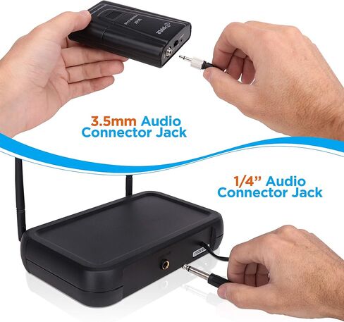 PYLE Lavalier, Headset Mics, Transmitter, Receiver-for PA, Karaoke Dj Party, Black, One Size (PDWM2140) in Saudi Arabia