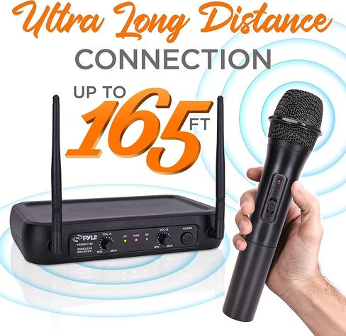 PYLE Lavalier, Headset Mics, Transmitter, Receiver-for PA, Karaoke Dj Party, Black, One Size (PDWM2140) in Saudi Arabia