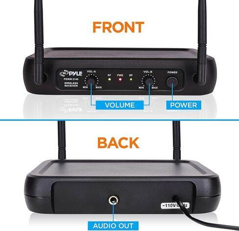 PYLE Lavalier, Headset Mics, Transmitter, Receiver-for PA, Karaoke Dj Party, Black, One Size (PDWM2140) in Saudi Arabia