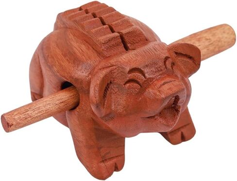 أدوات قرع Guiros خنزير خشبي، خنزير خشبي آلة موسيقية ديكور المنزل يدويا الديكور خنزير خشبي 3.75 بوصة in Kuwait