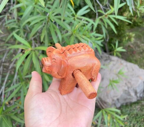 أدوات قرع Guiros خنزير خشبي، خنزير خشبي آلة موسيقية ديكور المنزل يدويا الديكور خنزير خشبي 3.75 بوصة in Kuwait