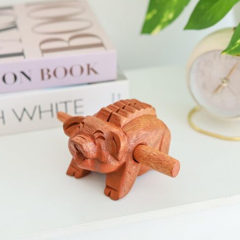 أدوات قرع Guiros خنزير خشبي، خنزير خشبي آلة موسيقية ديكور المنزل يدويا الديكور خنزير خشبي 3.75 بوصة in Kuwait