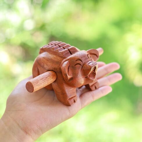 أدوات قرع Guiros خنزير خشبي، خنزير خشبي آلة موسيقية ديكور المنزل يدويا الديكور خنزير خشبي 3.75 بوصة in Kuwait