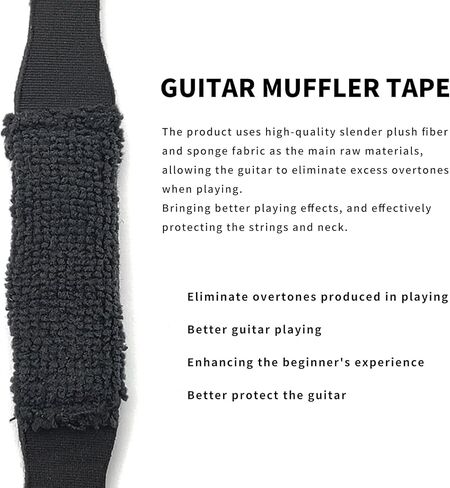 كاتم صوت اوتار الجيتار من قطعتين من هاربفياس، حزام غطاء اوتار الجيتار، كاتم صوت باس قابل للتعديل، احزمة كتم صوت لوح الفريتس، ملحقات الالات الموسيقية (اسود in Kuwait