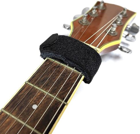 كاتم صوت اوتار الجيتار من قطعتين من هاربفياس، حزام غطاء اوتار الجيتار، كاتم صوت باس قابل للتعديل، احزمة كتم صوت لوح الفريتس، ملحقات الالات الموسيقية (اسود in Kuwait