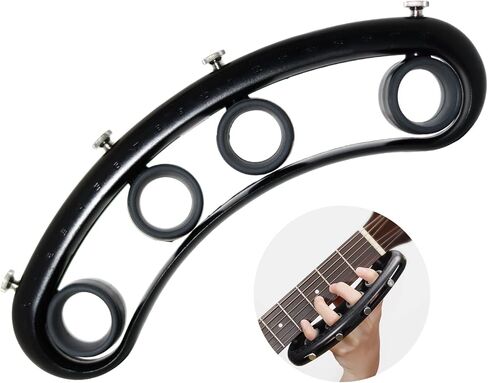 غطاء اصبع الجيتار لتدريب قوة الاصابع، شريط للغيتار باس البيانو ونظام سرعة الاصبع، اكسسوارات الاجهزة الموسيقية، اسود in Kuwait