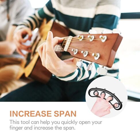 غطاء اصبع الجيتار لتدريب قوة الاصابع، شريط للغيتار باس البيانو ونظام سرعة الاصبع، اكسسوارات الاجهزة الموسيقية، اسود in Kuwait