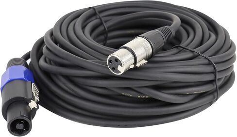 HBU Pack of 2 30 Feet Speakon Male to XLR Female Cable - 2pcs 30ft. Speak-ON Type Plug to 3 Pole XLR Audio Jack Extension Cable - Compatible Studio Stage Mic Microphone Recording Connection Wire in Kuwait
