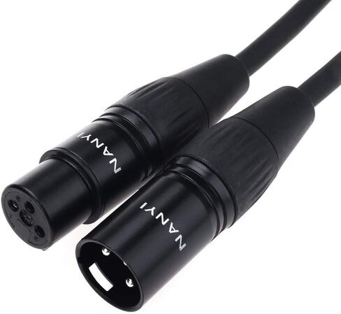NANYI XLR أنثى إلى أنثى كابل ميكروفون مقسم XLR إلى XLR كابلات التصحيح، 3 دبوس XLR أنثى إلى أنثى كابل ميكروفون DMX كابل التصحيح مع النحاس الخالي من الأكسجين، (5FT) in Kuwait