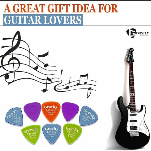 Gravity Acrylic Variety Pack Guitar Picks | Polished Bevels, Brighter, Louder Sound & Tighter Grip| Available in Different Packs - Made in the USA in Saudi Arabia