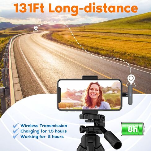 ميكروفون لافالير لاسلكي من لوف فايف، ميكروفون صغير لهاتف آيفون، ميكروفون مشبك لمدونات الفيديو، تسجيل الفيديو، ميكروفون لافالير دائري ليوتيوب، فيسبوك، تيكتوك in Kuwait