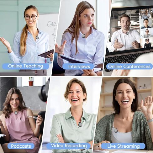 ميكروفون لافالير لاسلكي من لوف فايف، ميكروفون صغير لهاتف آيفون، ميكروفون مشبك لمدونات الفيديو، تسجيل الفيديو، ميكروفون لافالير دائري ليوتيوب، فيسبوك، تيكتوك in Kuwait