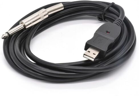 Suckoo USB إلى 6.35 مم 1/4 بوصة TRS محول كابل بيانات جيتار الكمبيوتر مضيف خارجي ميكروفون بيانو إلكتروني مكبر صوت مسجل سماعات موسيقية محول كابل صوت ذكر إلى ذكر 3M in Saudi Arabia
