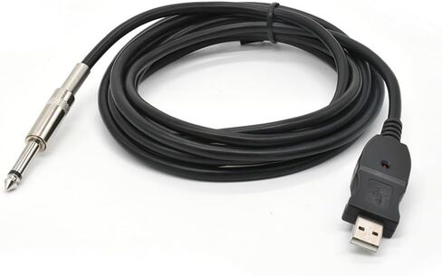 Suckoo USB إلى 6.35 مم 1/4 بوصة TRS محول كابل بيانات جيتار الكمبيوتر مضيف خارجي ميكروفون بيانو إلكتروني مكبر صوت مسجل سماعات موسيقية محول كابل صوت ذكر إلى ذكر 3M in Saudi Arabia
