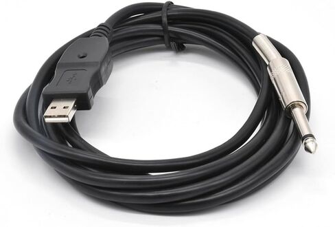 Suckoo USB إلى 6.35 مم 1/4 بوصة TRS محول كابل بيانات جيتار الكمبيوتر مضيف خارجي ميكروفون بيانو إلكتروني مكبر صوت مسجل سماعات موسيقية محول كابل صوت ذكر إلى ذكر 3M in Saudi Arabia
