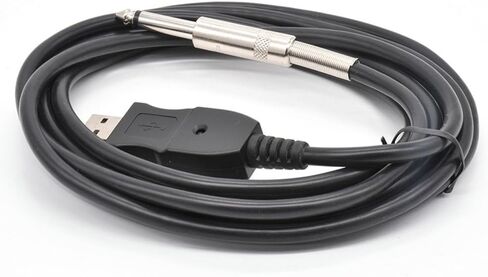 Suckoo USB إلى 6.35 مم 1/4 بوصة TRS محول كابل بيانات جيتار الكمبيوتر مضيف خارجي ميكروفون بيانو إلكتروني مكبر صوت مسجل سماعات موسيقية محول كابل صوت ذكر إلى ذكر 3M in Saudi Arabia