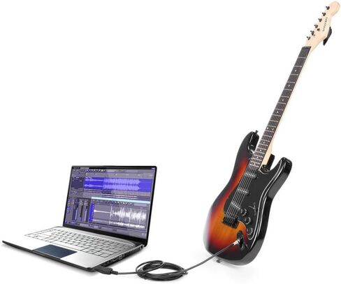 Suckoo USB إلى 6.35 مم 1/4 بوصة TRS محول كابل بيانات جيتار الكمبيوتر مضيف خارجي ميكروفون بيانو إلكتروني مكبر صوت مسجل سماعات موسيقية محول كابل صوت ذكر إلى ذكر 3M in Saudi Arabia