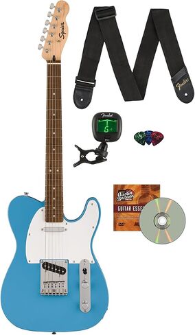Fender Squier Sonic Telecaster - حزمة Torino Red مع Frontman 10G Amp، موالف، حزام، كابل، اللقطات، و Austin Bazaar Guitar DVD in Kuwait