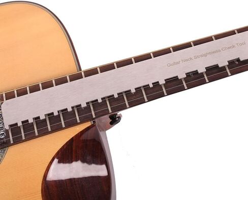TUOREN 43CM Guitar Neck Notched Straight Edge Luthiers Tool for Electric Guitar Fretboard and Frets Silver in Saudi Arabia
