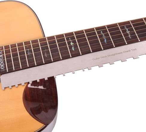 TUOREN 43CM Guitar Neck Notched Straight Edge Luthiers Tool for Electric Guitar Fretboard and Frets Silver in Saudi Arabia