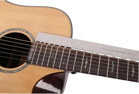 TUOREN 43CM Guitar Neck Notched Straight Edge Luthiers Tool for Electric Guitar Fretboard and Frets Silver in Saudi Arabia
