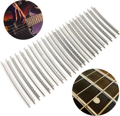 سلك جيتار فريت، 24 قطعة 2.7 مم من الفولاذ المقاوم للصدأ كروم لون جيتار، مجموعة أسلاك جيتار 250HV لأعمال إصلاح الجيتار in Kuwait