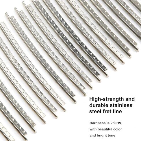 سلك جيتار فريت، 24 قطعة 2.7 مم من الفولاذ المقاوم للصدأ كروم لون جيتار، مجموعة أسلاك جيتار 250HV لأعمال إصلاح الجيتار in Kuwait