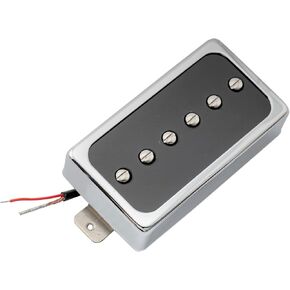 Artec SHA66C Alnico 5 Splendor P90 Style Humbucker Sized Single Coil Neck Pickup 8K for Les Paul Style Electric Guitar, Chrome/Black