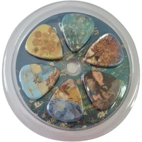 Creanoso Vincent Van Gogh Guitar Picks - Celluloid Medium 12 Pack - Starry Night Sunflowers Cafe - Best Stocking Stuffer Gifts for Men Women Guitarist Accessories