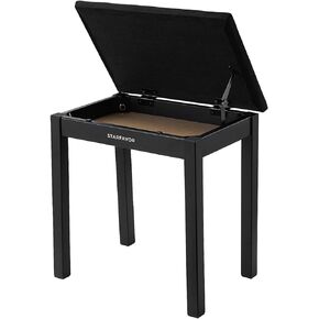 Starfavor Piano Bench with Storage Compartment, Piano Keyboard Stool with Iron Legs, Velvet Cushioned Piano Chair, Keyboard Bench Seat Color Black, STB-210 in Kuwait