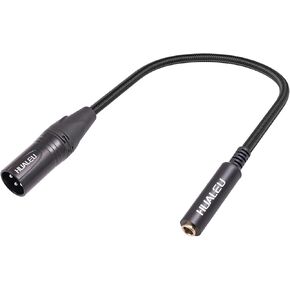 HUALEU 1FT 3-pin XLR أنثى إلى 1/8 بوصة TRS Mini Jack محول كابل، كابل محول محول صوت متوازن، XLR أنثى إلى 3.5 مم كابل محول صوت ستيريو جاك،