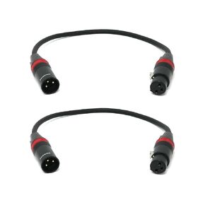 Rannsgeer 2 حزمة XLR ذكر إلى XLR أنثى 1 قدم كابل الميكروفون (1 قدم 2 حزمة)