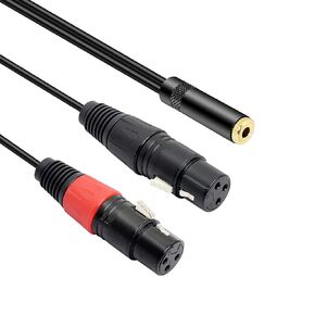 كابل ميكروفون MEIRIYFA 3.5 مم 1/8 إلى XLR، كابل ستيريو مزدوج متوازن ذكر XLR إلى 3.5 مم أنثى سلك قصير، كابل ميكروفون XLR Y 3.5 مم إلى 3 سنون (1 قدم / 30 سم) (ذكر XLR مزدوج) in Kuwait