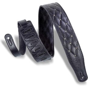 حزام جيتار جلدي من Levy's مقاس 2.5 بوصة، تصميم معنقدة؛ عنابي ونحاسي (MG26DS-BRG_ABR) in Kuwait