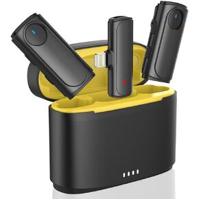 MAYBESTA Wireless Lavalier Microphone for iPhone iPad - Mini Phone Mic with Charging Case for Video Recording - 2 Clip on Lapel Microphones for YouTube Vlogging Interview in Kuwait