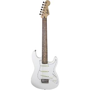 جيتار كهربائي Strat مقاس 24 بوصة من Fender Squier مع مكبر صوت Frontman 10G وحزام ولقطات - أبيض أوليمبي in Saudi Arabia