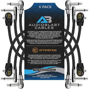 Diginex 6 وحدات - 4 بوصة - Audioblast HQ-1-BRAID (أسود) - مرن - مزدوج الحماية (100%) - كابل تصحيح دواسة تأثيرات الآلة مع ¼ بوصة (6.35 مم) منخفض المستوى، مقابس R/A Pancake TS & التمهيد الواقي in Kuwait