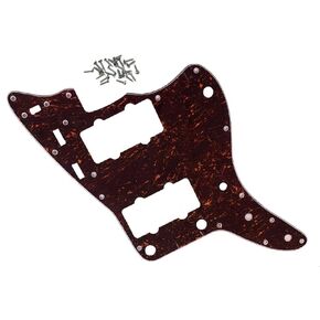 Dopro American Vintage Jazzmaster Guitar Pickguard Scratch Plate JM Pickguard with Screws for FD Vintage Jazzmaster Black 3 Ply (BWB)