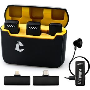 ميكروفونات لافالير لاسلكية من كابالوس لاجهزة ايفون وايباد واندرويد مع حافظة شحن، ميكروفون لاسلكي احترافي لتيك توك ويوتيوب والبث المباشر وتسجيل الفيديو in Kuwait