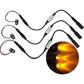 3 عبوات كهرمانية LED ذات تأثير صغير مع مفتاح وميض فلاش للتحكم في الإضاءة الخافتة 9 فولت تعمل من أجل مشهد الدعائم - شعاع ضوء إضاءة ضيقة in Kuwait