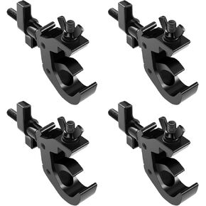 MFL. Heavy Duty Truss Clamp, 330 lb Aluminum Alloy DJ Light Clamps,2 Inch Truss for Stage Lighting Projector Par Lights, Black, Pack of 4