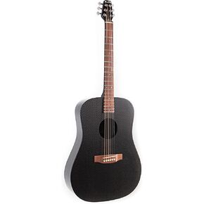 KLOS Full Size Guitar, Durable Carbon Fiber Acoustic Electric Guitar - Black with Gig Bag, Strap, Capo and more