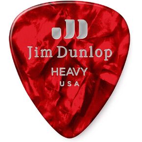 JIM DUNLOP Classic Celluloid Red Pearloid Guitar Picks, Heavy, 12 Pack in Kuwait