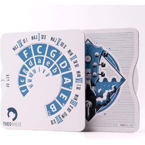 Theo Wheel - Music Theory Made Simple (Blue - Blues) - Circle of Fifths Educational Tool, Learn Major & Minor Chords for Guitar, Made In The USA - Version 2 in Saudi Arabia