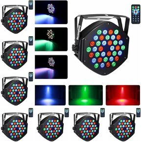إضاءة بار للمسرح، 36 × 1 واط LED RGB 7 قنوات مع جهاز تحكم عن بعد لحفلات الديسكو DJ KTV (8 قطع) in Saudi Arabia
