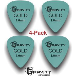Gravity Gold Series Guitar Picks - Perfect For Beginners & Professionals | Pack of 4