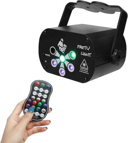 مصابيح ليزر دي جي ديسكو للحفلات من جودين، جهاز عرض LED يعمل بالصوت مع جهاز تحكم عن بعد لتزيين الكريسماس والهالوين وعيد الميلاد والزفاف والكاريوكي in Kuwait