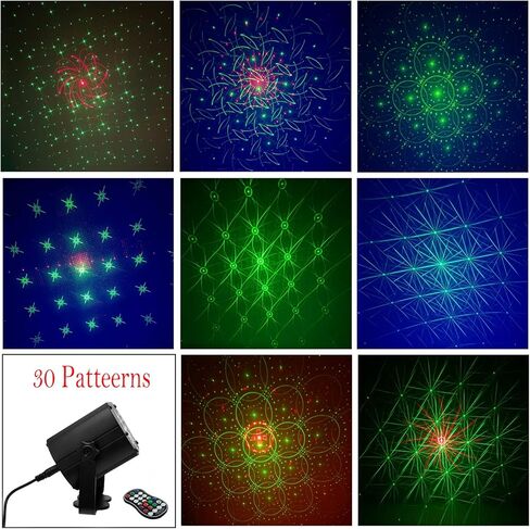 مصابيح ليزر دي جي ديسكو للحفلات من جودين، جهاز عرض LED يعمل بالصوت مع جهاز تحكم عن بعد لتزيين الكريسماس والهالوين وعيد الميلاد والزفاف والكاريوكي in Kuwait