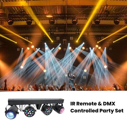 MUSYSIC LED RGB Dj Light with Stand, 4 Par Powerhouse GigBar for Parties, Concerts, and Light Shows, Lighting Package w/Stage Light Stand - MU-L31G in Saudi Arabia