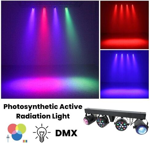 MUSYSIC LED RGB Dj Light with Stand, 4 Par Powerhouse GigBar for Parties, Concerts, and Light Shows, Lighting Package w/Stage Light Stand - MU-L31G in Saudi Arabia